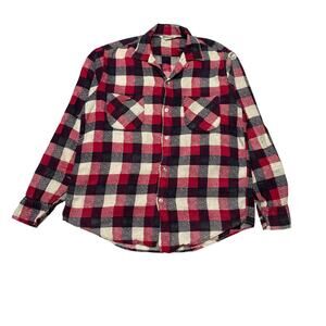 Vintage 50s California Sanforized Cotton Flannel Shirt Men's Medium Workwear